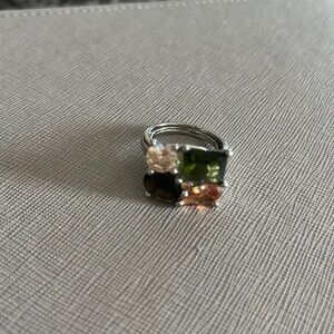 Green/bronze cocktail ring